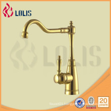 single lever gld plated brass kitchen mixer